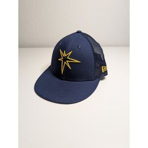 New Era Tampa Bay Rays Hat Spring Training Size 7 Blue 2022 Mesh Fitted